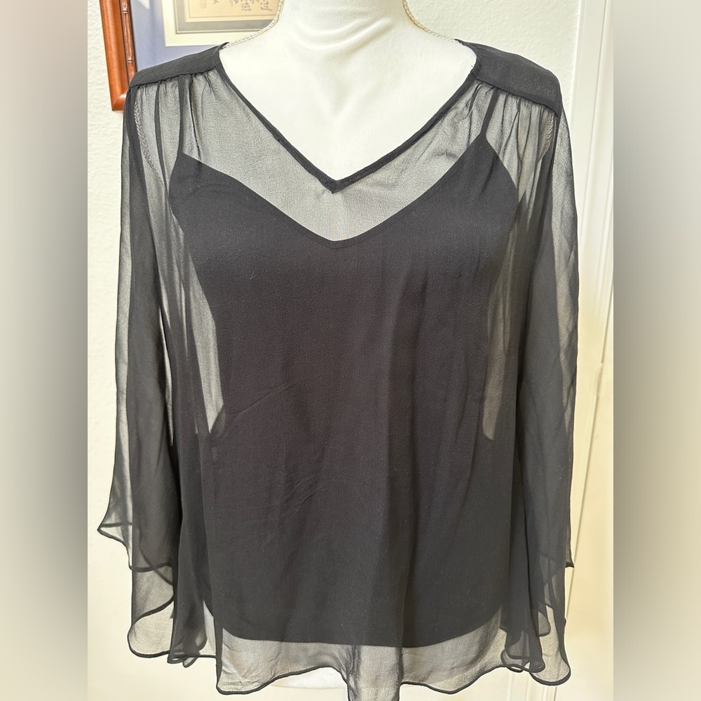 Ella Moss silk boho blouse size XS